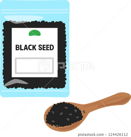 Black seeds in a bag 124426112