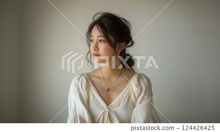 憂鬱女人肖像（美女/廣告圖片：AI生成） 124426425