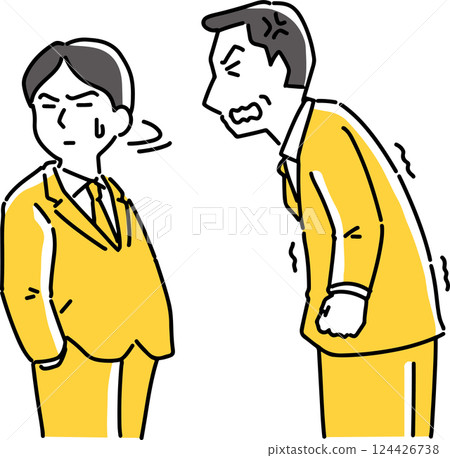 Angry boss and ignoring subordinate Angry boss and ignoring subordinate 124426738