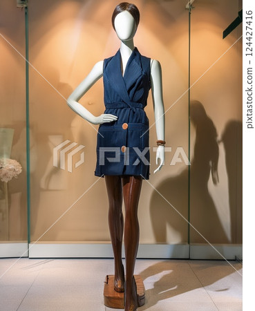 擺姿勢的女模特 124427416