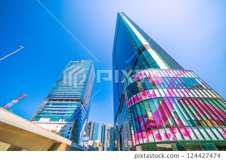 日本東京城市景觀：新時代…澀谷櫻花舞台、澀谷塔等－一線希望=21世紀 124427474