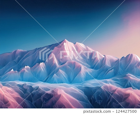 Illustration of the Northern Alps mountain range, Mount Kashima 124427500