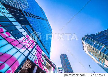 日本東京城市景觀：新時代…澀谷櫻花舞台、澀谷塔等－一線希望=21世紀 124427521