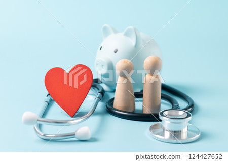 Health care insurance is smart financial decision, as it not only saves money on medical expenses but also ensures access to quality care and health management with symbol of stethoscope. investment. 124427652