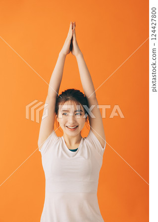 熱瑜珈圖片 124427800