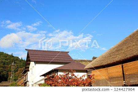 Ouchijuku Post Town Fukushima Tourism Ouchijuku Townscape Exhibition Hall Ouchijuku Observation Deck Edo Period Post Town Takakura Shrine First Torii 124427904