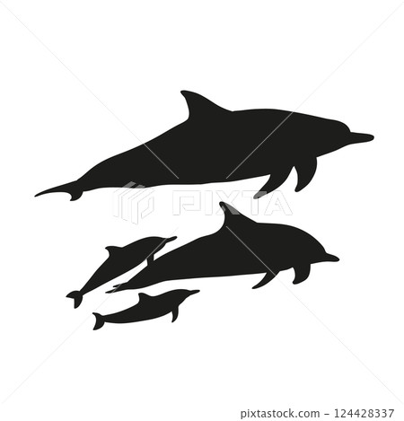 Dolphin Silhouette vector Dolphin Silhouette vector 124428337