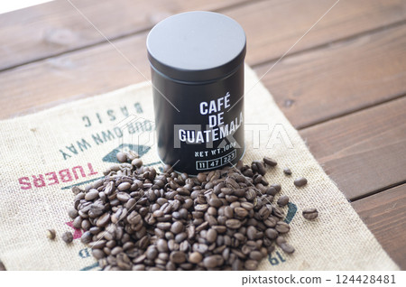 Fragrant coffee roasted beans 124428481