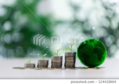 Background of advancing technology, businesses and people increasingly supportive of carbon tax to promote eco-friendly practices and protect environment, ensuring healthier future for nature. 124428604