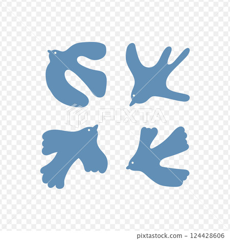 Bird hand drawn. Vector set of silhouette bird. Hand drawn vector illustration. Bird hand drawn. Vector set of silhouette bird. Hand drawn vector illustration. 124428606