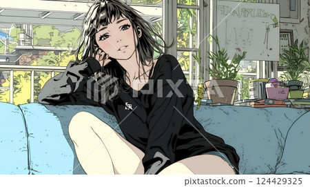 年輕女子嘆氣 年輕女子嘆氣 124429325