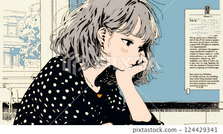 年輕女子嘆氣 年輕女子嘆氣 124429341