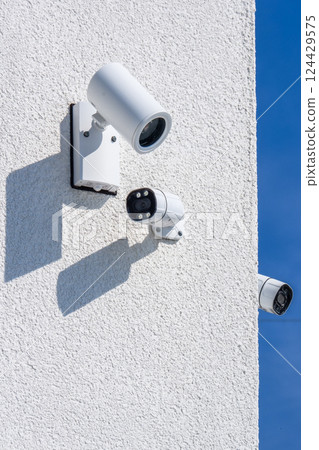 壁掛式安全攝影機和燈 124429575