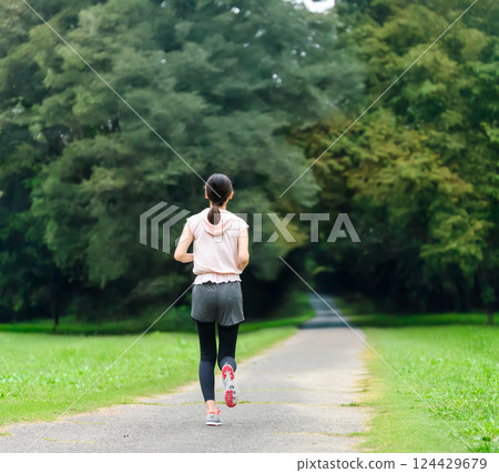 A woman who jogs A woman who jogs 124429679
