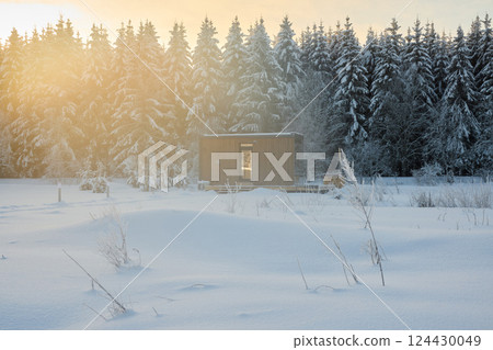Experience the Winter Serenity A Charming Solitary Cabin Nestled Amidst the Snowy Wilderness Experience the Winter Serenity A Charming Solitary Cabin Nestled Amidst the Snowy Wilderness 124430049