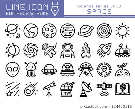 Line Icon 科學系列第 3 卷 太空 Line Icon 科學系列第 3 卷 太空 124430116
