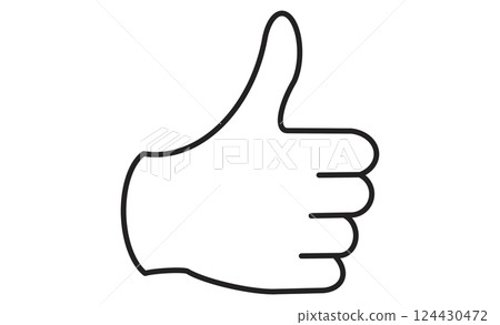Simple icon illustration of a hand giving a thumbs up 124430472