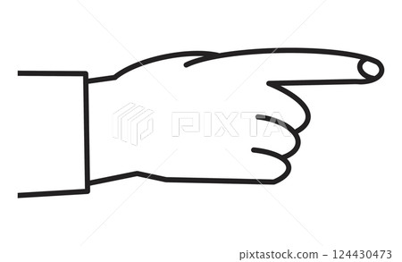 Icon illustration of a hand pointing to the right 124430473
