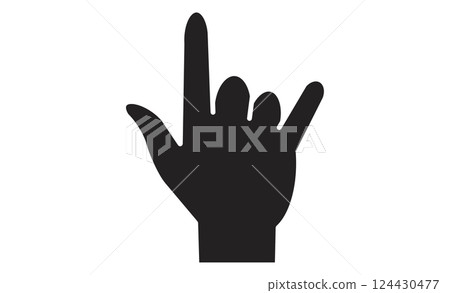 我愛你手語和手勢插圖 124430477