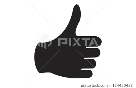 Simple icon illustration of a hand giving a thumbs up 124430481