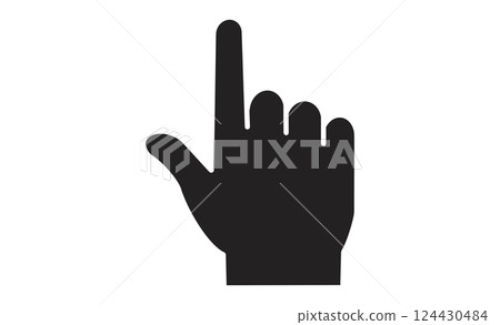 Hand icon illustration showing pointing (upward) 124430484