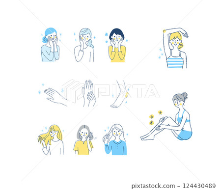 各種皮膚護理和頭髮護理圖像集 124430489