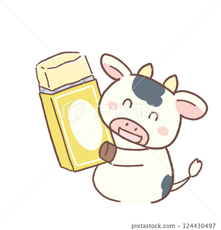 Butter cow illustration cute 124430497