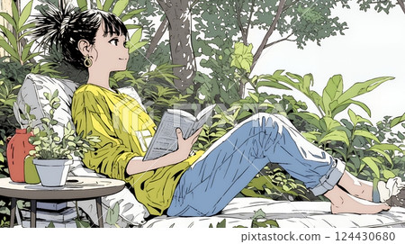 Digital detox: A woman frees herself from electronic devices and enjoys reading in nature Digital detox: A woman frees herself from electronic devices and enjoys reading in nature 124430680
