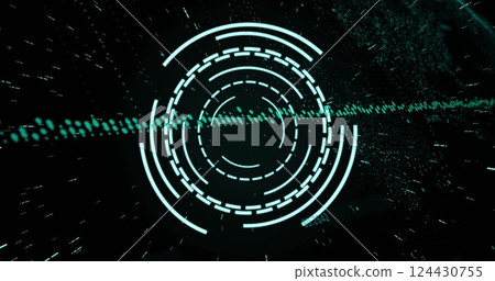 Image of digital data processing over scope scanning Image of digital data processing over scope scanning 124430755