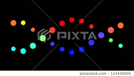 Image of colourful dna strand on black background 124430926