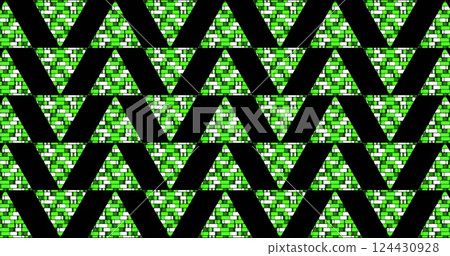 Image of green triangles moving on black background 124430928