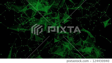 Image of yellow shapes moving on black background 124430940