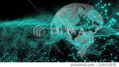 Image of network of connections over globe 124431070