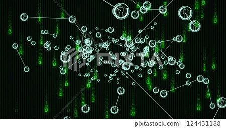 Image of data processing over network of connections with icons Image of data processing over network of connections with icons 124431188