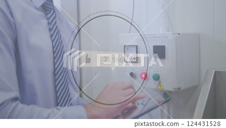 Businessman in office with 329,020 likes image over his profile 124431528
