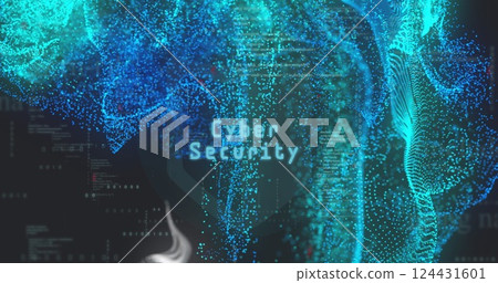 Cloud computing and data storage image over digital blue particles background 124431601