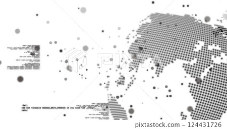 Image of globe with data processing over network of connections on white background 124431726