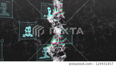 Image of people icons over dna strand 124431857