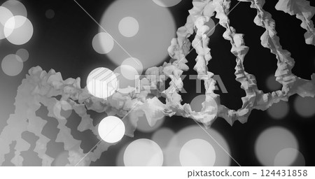 Image of white spots over dna strand Image of white spots over dna strand 124431858