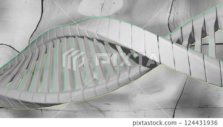 Image of dna strand over gray background 124431936