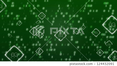 Image of digital data processing over 6g text and binary coding 124432091