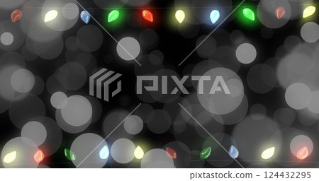 Colorful Christmas lights image over blurred bokeh background Colorful Christmas lights image over blurred bokeh background 124432295