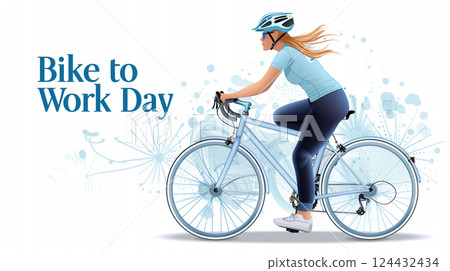 Illustration of a bicycle with text: celebrate bike to work day greeting card design Illustration of a bicycle with text: celebrate bike to work day greeting card design 124432434