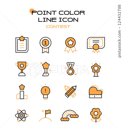 Point Color Line Icon Set Contest 124432786