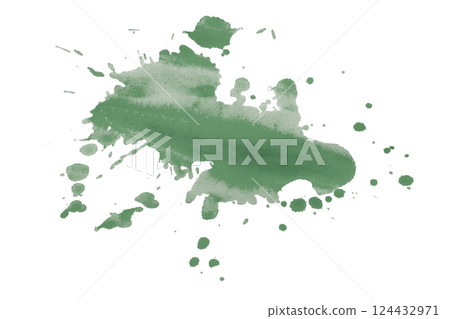 green brush paint stain isolated on transparent background 124432971
