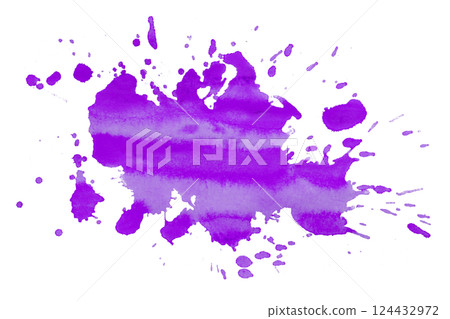 purple brush paint stain isolated on transparent background 124432972