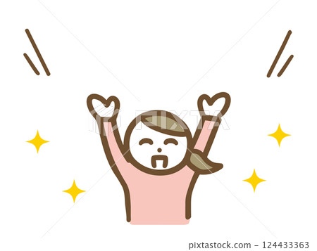 A woman giving a presentation with a smile 124433363