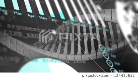 Image of diagrams over dna strands 124433682