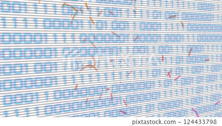 Image of binary coding data processing over networks of connections 124433798