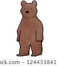 可愛的棕色站立熊 124433841